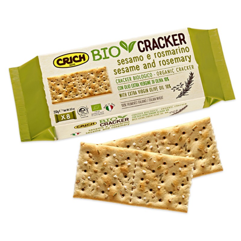 Organic Crackers with Sesame & Rosemary Falesca Importing Ltd